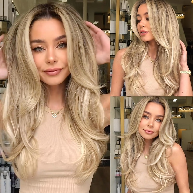 Wigs for Women Long Middle Part Layered Wig Synthetic Hair Wig for Daily Use Party Cosplay4