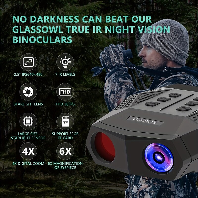 High Definition Infrared Night Vision Scope with 2K Photo & 1080P Video 2.5 TFT Screen 300m Full Dark Vision  Battery/USB Dual Power for Outdoor Hunting4