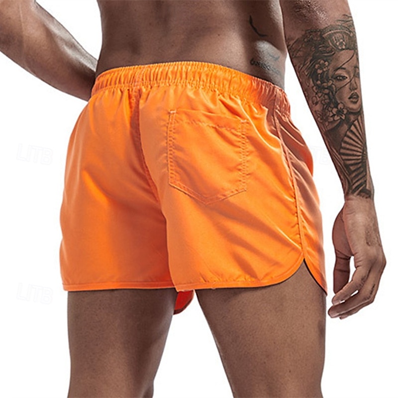 Men's Swim Trunks Swim Shorts Board Shorts Bathing Suit Drawstring Swimming Surfing Beach Water Sports Solid Colored Summer Spring4