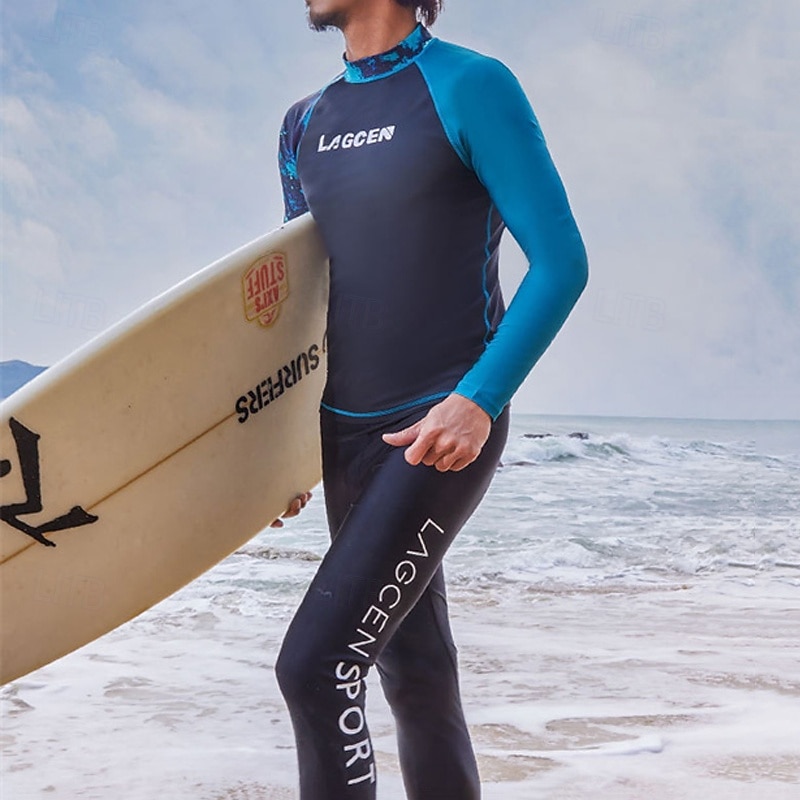 Men's Swim Trunks Rash guard Swimsuit Lightweight Long Sleeve Swimwear Swimsuit 2 Piece Swimming Surfing Beach Water Sports Printed Summer Spring Autumn2