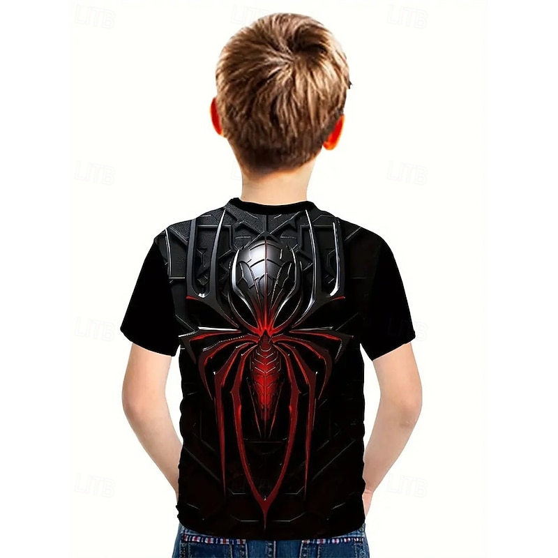 Boys 3D Graphic Spider T shirt Tee Short Sleeve Summer Spring Fashion Basic Kids 4-12 Years Crew Neck Outdoor Casual Daily Regular Fit2