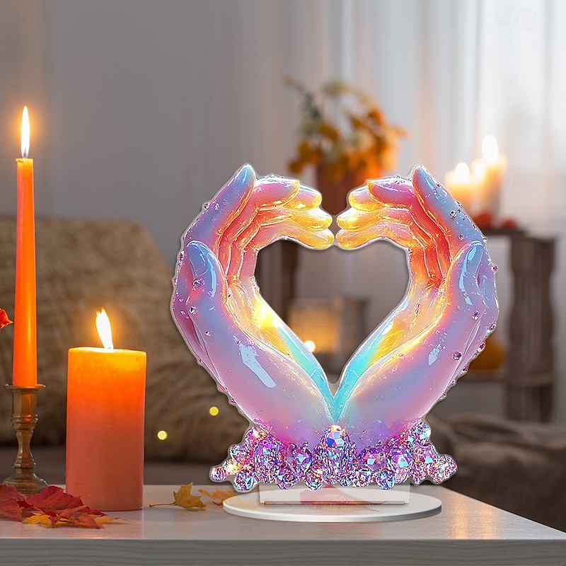 Valentine's Day Colorful Guardian Heart Holiday Party Table Decoration Acrylic Waterproof and Wear-resistant Ornament4