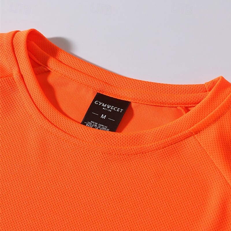 Men's T shirt Long Sleeve Crew Neck Tee Tshirt Muscle T-Shirt Bodybuilding Stretch Tee Outdoor Quick Dry Workout Soft Sweat wicking Polyester Black Blue Orange Gym Climbing Camping / Hiking / Caving3