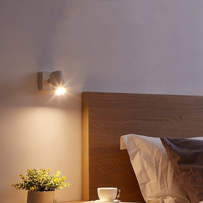 Simplicity Metal Wall Sconce 1 Light Bedside Bedroom Hotel Wall Lamp Creative Simple Indoor Lighting Fixture 85-265V2
