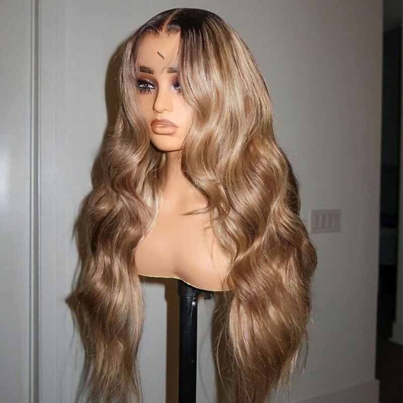 Unprocessed Virgin Hair 5x5 Closure 13x4 Lace Front Wig Middle Part Brazilian Hair Wavy Multi-color Wig 130% 150% Density Ombre Hair Highlighted / Balayage Hair Natural Hairline Glueless Pre-Plucked2