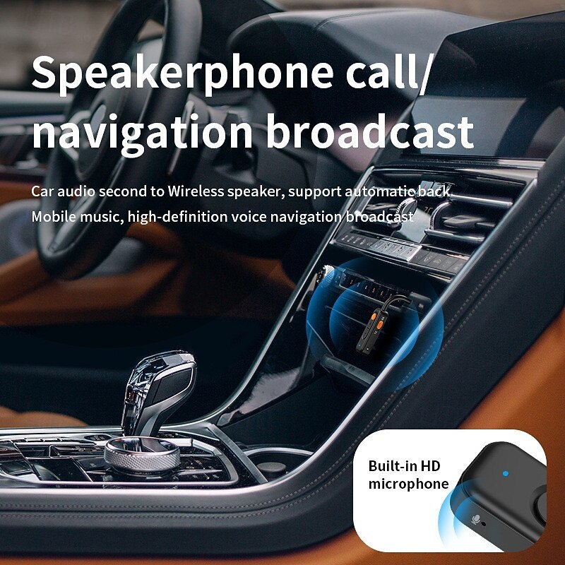 Bluetooth 5.4 Audio Transmitter Receiver 3.5MM AUX Stereo Music Wireless Adapter With Mic For Car Airplane TV PC Headphone3