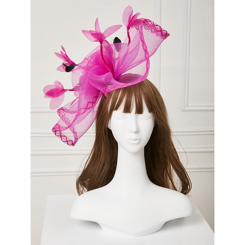 Flowers Feather Net Kentucky Derby Hat Fascinators Headpiece with Feather Floral 1PC Horse Race Ladies Day Melbourne Cup Headpiece dress to impress Race Day Dress 20253