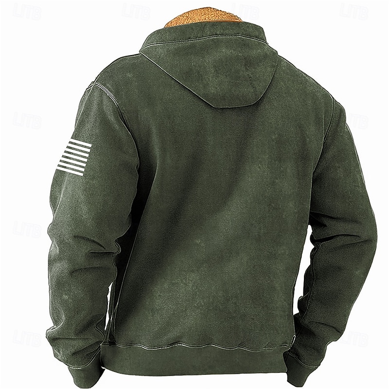 Men's Deer Fleece Hoodies Fashion Cool Long Sleeve Hooded Holiday Hunting Blue Brown Zipper Pocket Fall Winter Designer2