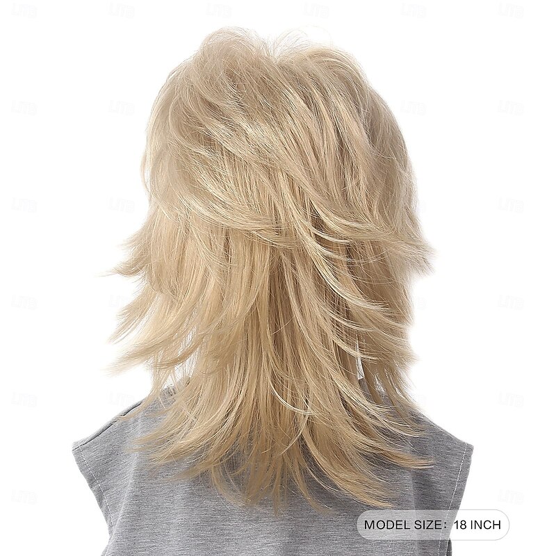 Mullet Wig with Bangs 70s Disco Party Mens Hippie Wigs Brown Long Curly Male Wig Halloween Costumes 80s Rocker Wig For Carvinal3