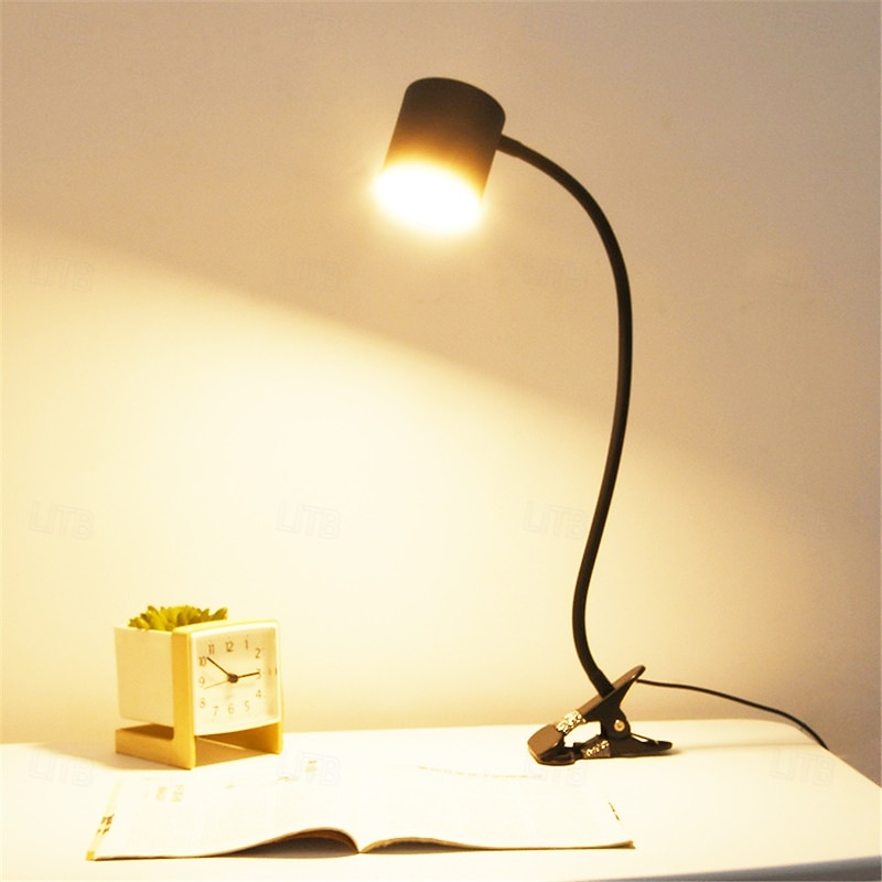 LED Clip Table Lamp Reading Light for Work & Reading - USB Powered Eye Protection, Dimming, Color Matching, Embroidery & Nail Art Lighting 1PC3