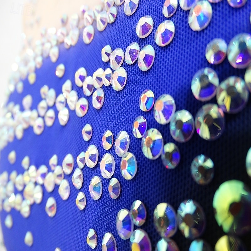 Figure Skating Dress Women's Girls' Ice Skating Dress Rainbow High Elasticity Training Competition Skating Wear Classic Crystal / Rhinestone Long Sleeve Ice Skating Figure Skating3