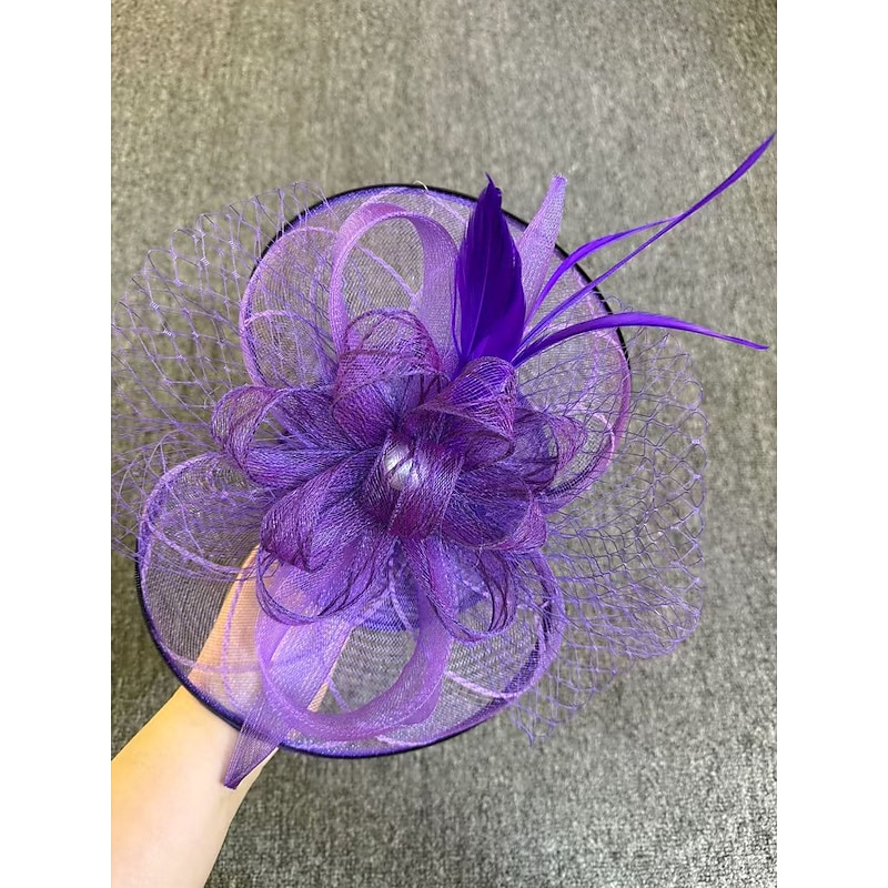 Fascinators Feathers Net Veil Hat Wedding Ladies Day With Feather Bowknot Headpiece Headwear