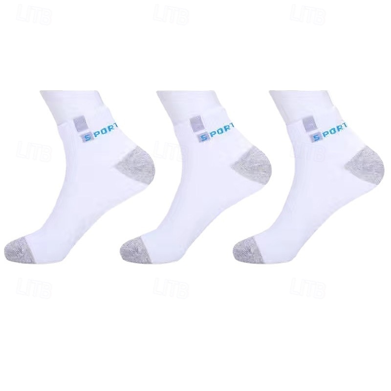Men's 5 Pairs Multi Packs Socks Crew Socks Running Socks Casual Socks Black White Color Color Block Vacation Sports & Outdoor Daily Basic Medium Spring Fall Fashion Casual3