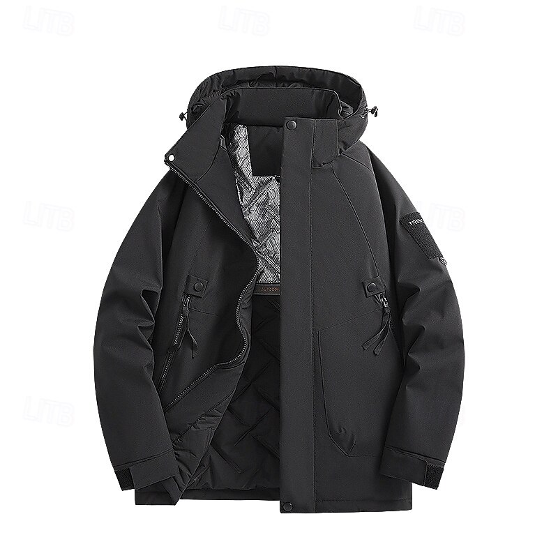 Men's Softshell Jacket Hiking Jacket Winter Outdoor Thermal Warm Windproof Water Resistant Winter Jacket Lightweight Jacket Windbreaker Jacket Traveling Black Ivory Yellow Dark Blue4