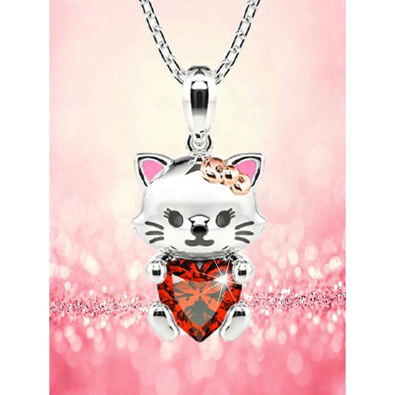Necklace Chrome Women's Fashion Cute Classic Animal Lovely Heart Shape Necklace For Daily Valentine's Day
