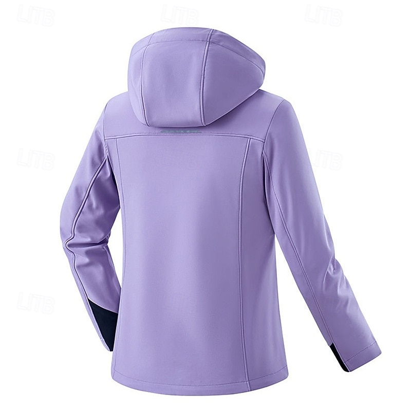 Women's Softshell Jacket Hiking Jacket Outdoor Windproof Water Resistant Fleece Jackets Windbreaker Jacket Traveling Black Pink Blue Purple3