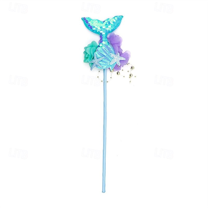 2 Pieces Kids Girls' Hair Accessories Tiara Active Sweet Party Birthday Mermaid Blue2