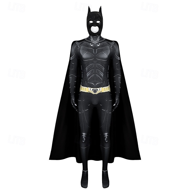 Superhero Bat Man Mask Bodysuits Onesie Costume Movie TV Theme Costumes Movie Cosplay for Men's Adults' Halloween Carnival Mardi Gras Performance Event / Party Bachelorette Party2