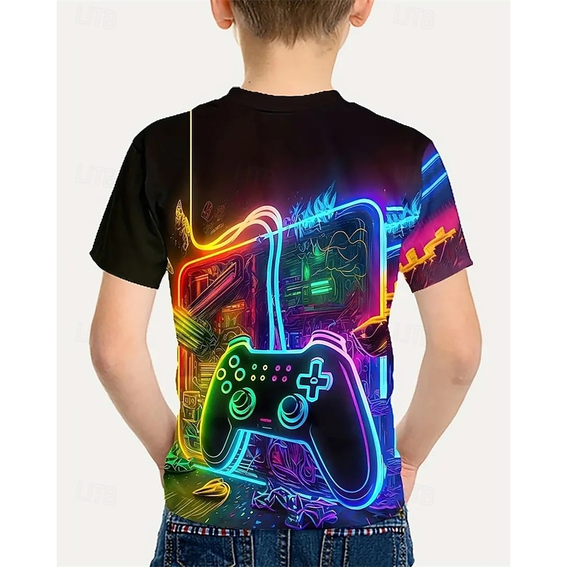 Boys 3D Graphic Game T shirt Tee Short Sleeve Summer Spring Fashion Basic Kids 4-12 Years Crew Neck Outdoor Casual Daily Regular Fit2