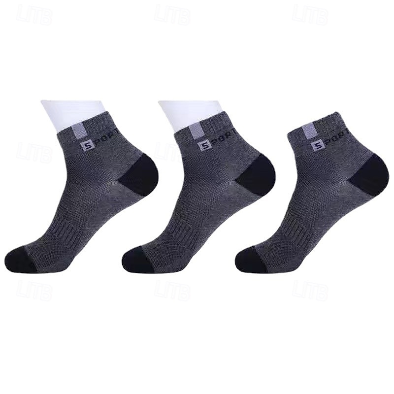 Men's 5 Pairs Multi Packs Socks Crew Socks Running Socks Casual Socks Black White Color Color Block Vacation Sports & Outdoor Daily Basic Medium Spring Fall Fashion Casual4