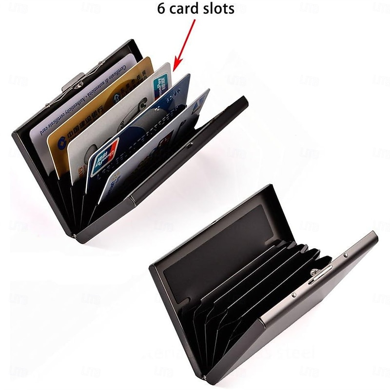 RFID Credit Card Holder Stainless Steel Credit Card Wallet Business Card Holder for Women Men3