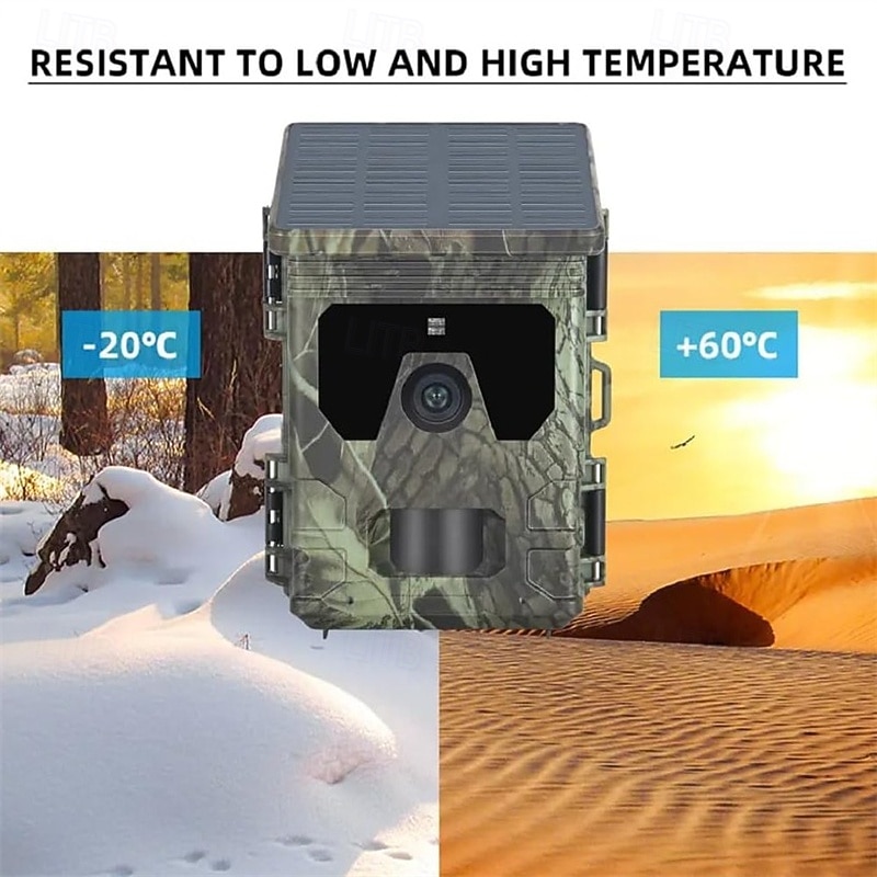 Solar Powered Night Vision Trail Camera 50MP 4K Hunting Cameras 0.3s Trigger Time Trail Camera for Wildlife Monitoring Hunting4
