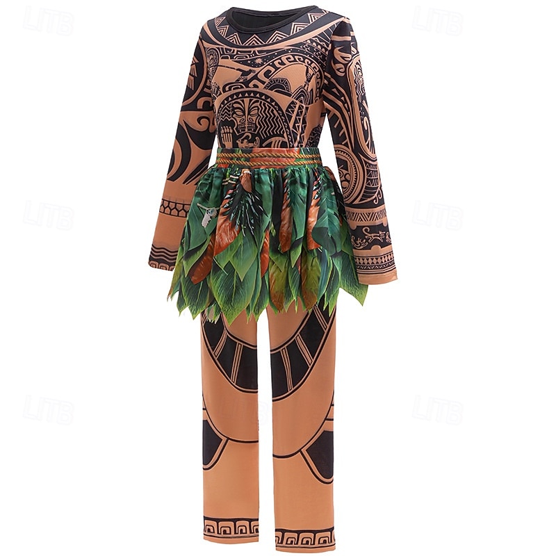 Moana Maui Costume Skin Suit Bodysuits Movie TV Theme Costumes Movie Cosplay for Boys Kid's Carnival Children's Day World Book Day Performance Party2