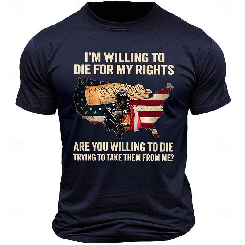 Men's American US Flag Veterans Patriotic T Shirt Tee Top 100% Cotton Short Sleeve Graphic Shirt Black White Army Green Comfortable Tee Vacation Street Fashion Designer Clothing4