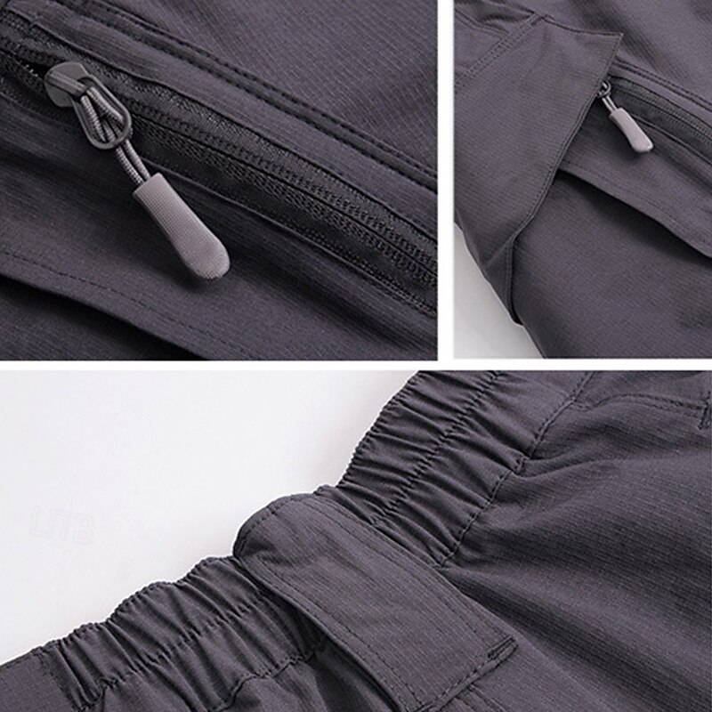 Men's Cargo Pants Cargo Trousers Tactical Pants Trousers Hiking Pants Elastic Waist Multi Pocket Plain Waterproof Quick Dry Full Length Outdoor Casual Camping & Hiking Fashion Streetwear Black Green4