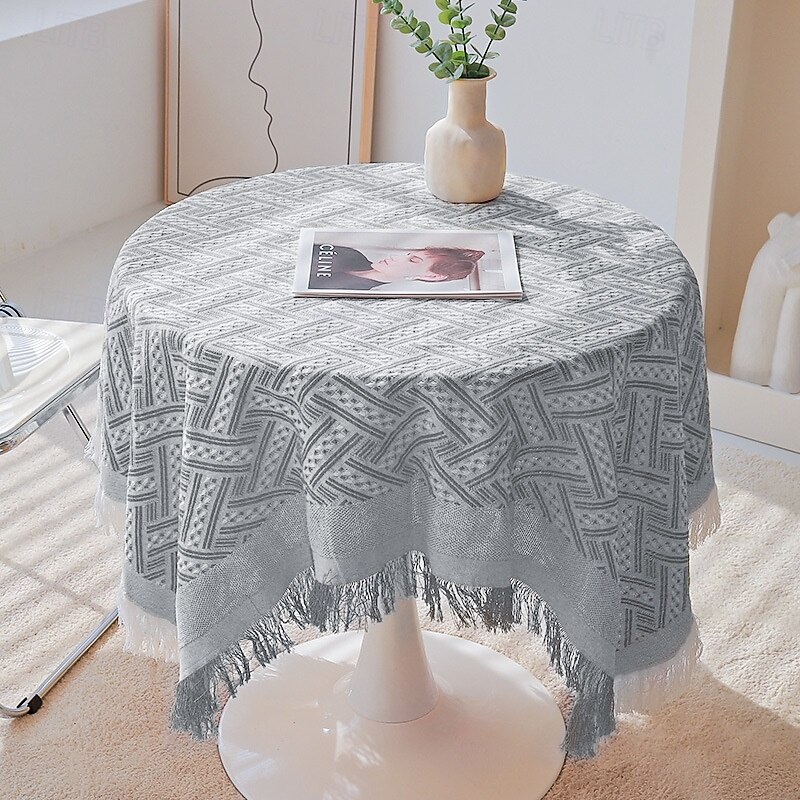 Waffle Weave Tablecloth Textured and Stylish Design Adds Elegance to Dining Tables Durable and Easy to Clean Perfect for Everyday Use or Special Occasions Enhances Your Home Decor with a Minimalist To4