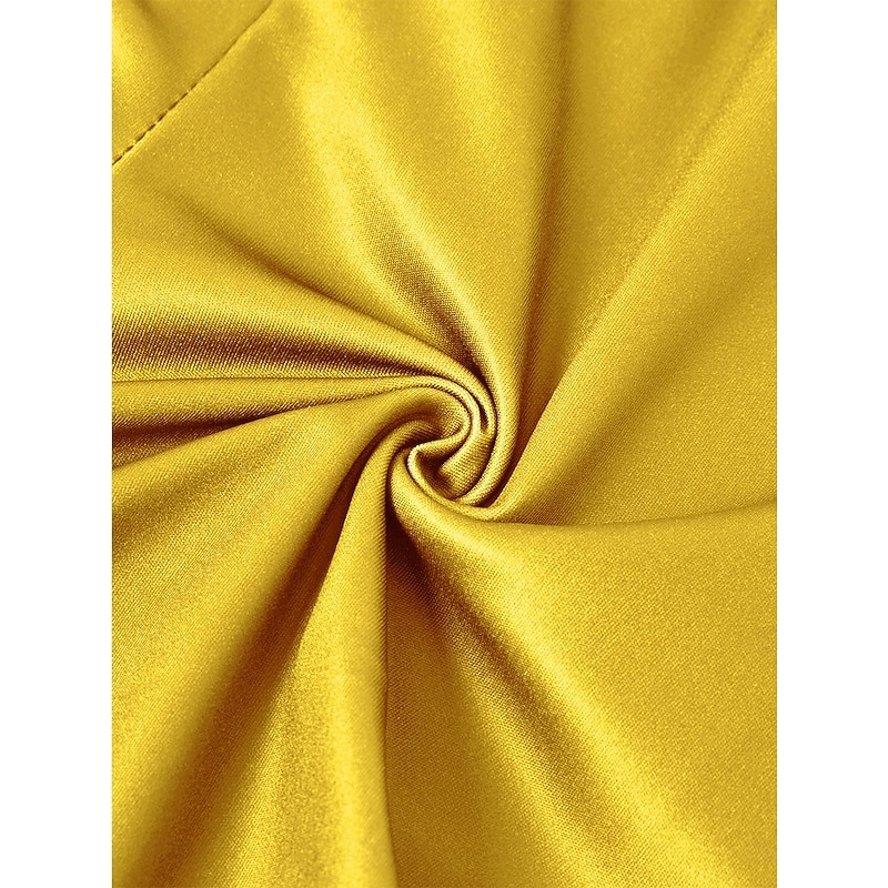 Women's Elegant Streetwear Daily Blazer Skirt Long Sleeve Shirt Collar Graphic Patchwork Casual Yellow Spring &  Fall Regular Fit4