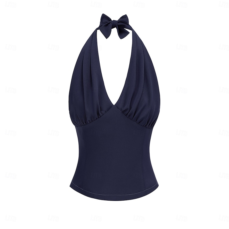 Retro Vintage 1950s Crop Top Halter Fancy Dress Women's Masquerade Event / Party Bachelorette Party Festival Adults' Top