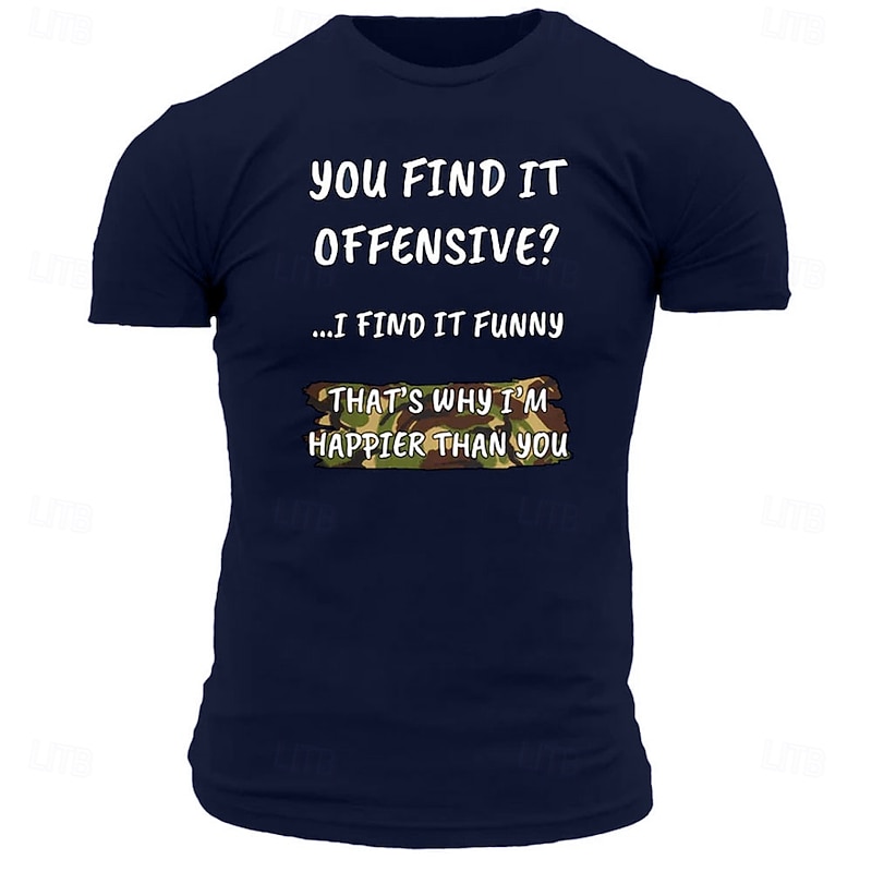 Men's Funny Offensive Attitude T-Shirt - 'You Find It Offensive? I Find It Funny' Sarcastic Humor Short Sleeve Graphic Tee2
