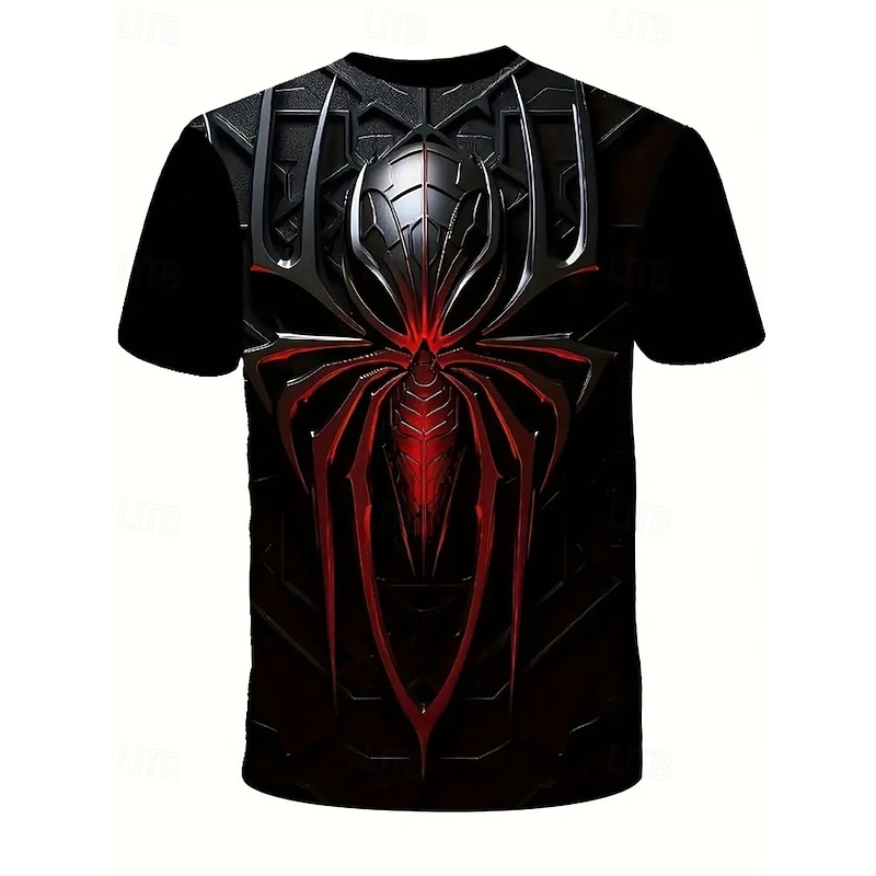 Boys 3D Graphic Spider T shirt Tee Short Sleeve Summer Spring Fashion Basic Kids 4-12 Years Crew Neck Outdoor Casual Daily Regular Fit4