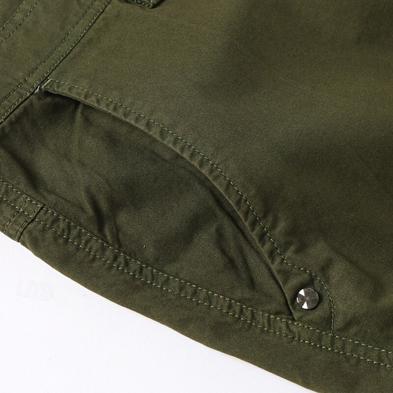 Men's Cargo Shorts Hiking Shorts Military Summer Outdoor 10" Ripstop Quick Dry Front Zipper Multi Pockets Shorts Bottoms Knee Length Black Army Green Cotton Hunting Fishing Climbing XS S M L XL4