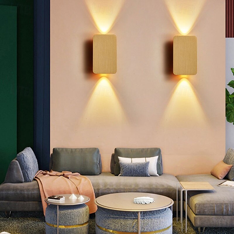 Simple 6W LED Wall Lamp Indoor Decor Brushed Double Head Wall Light Living Room Stairs Sconce 110-240V 10W2