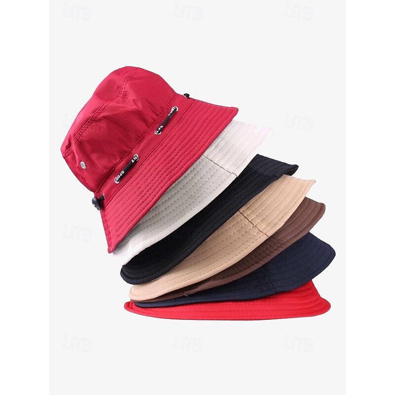 Women's Bucket Hat with Adjustable Drawstring Decoration – Stylish Lightweight Cap for Outdoor Activities, Travel, And Everyday Wear, Available in Multiple Colors2