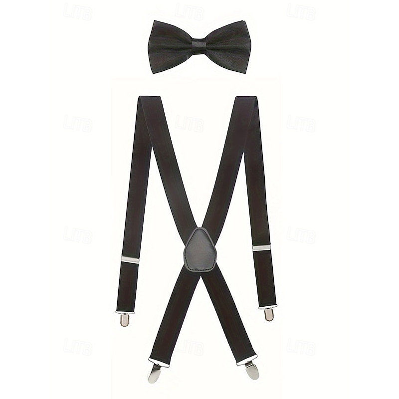 Men's Adjustable Suspenders and Bow Tie Set - Classic Formal Accessory for Weddings, Parties, and Business Events2