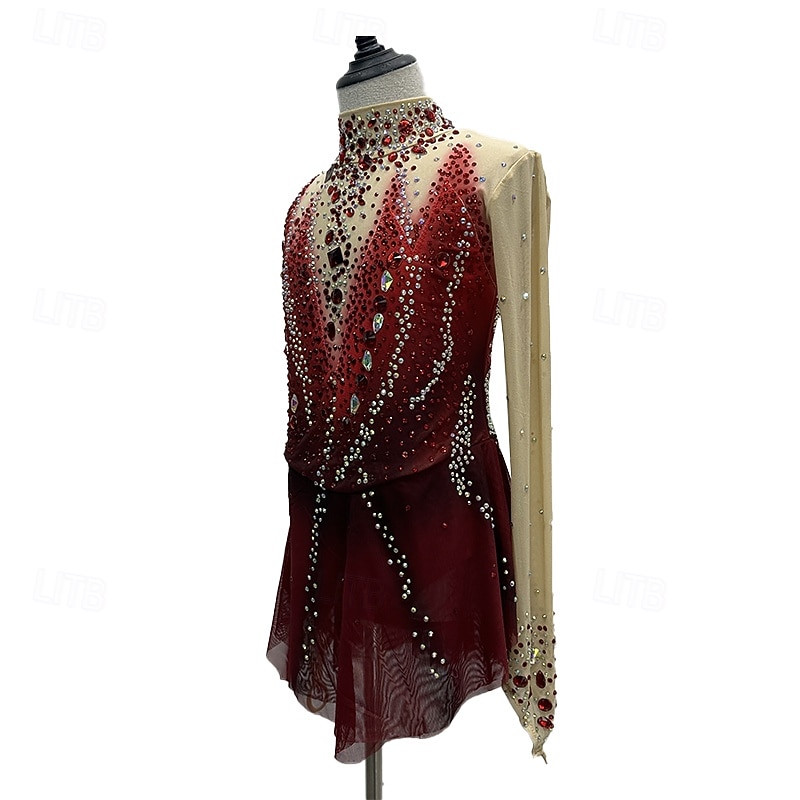 Figure Skating Costumes Figure Skating Performance Costumes Grading Costumes Competition Costumes Children's Adult Women's Figure Skating Costumes Adult And Children's Customized Spandex Mesh3