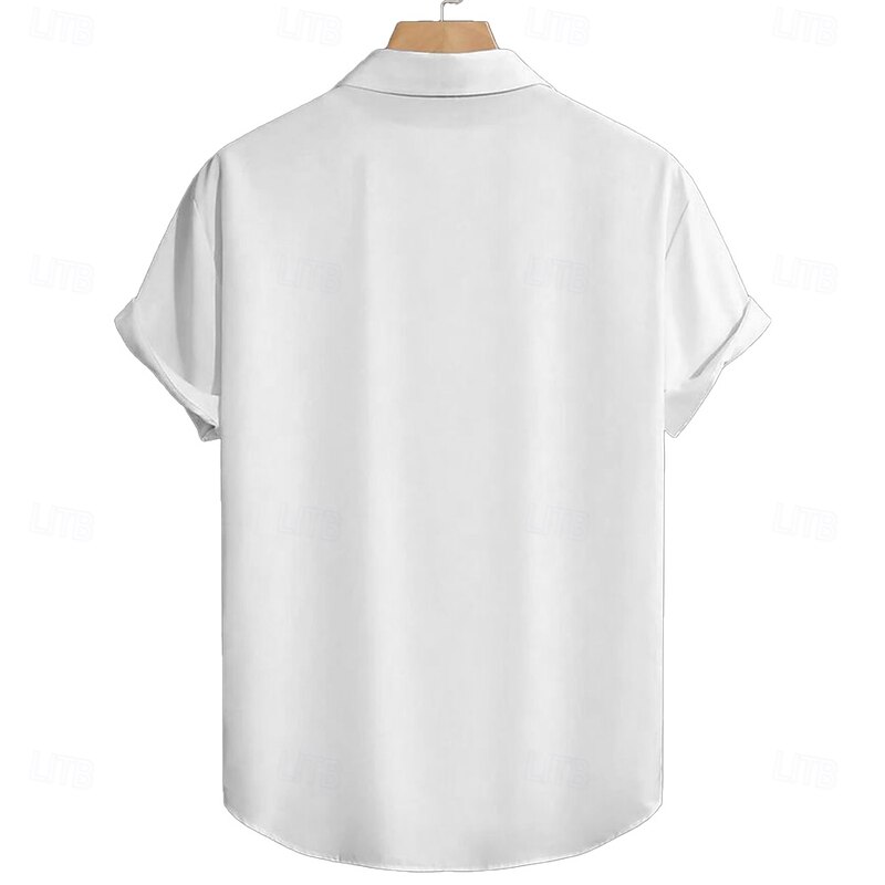 Men's Nautical Coconut Palm Casual Shirt Summer Hawaiian Shirt Aloha Shirt Short Sleeve Hawaiian Resort Vacation Causal Casual Summer Spring Turndown Button Up White2