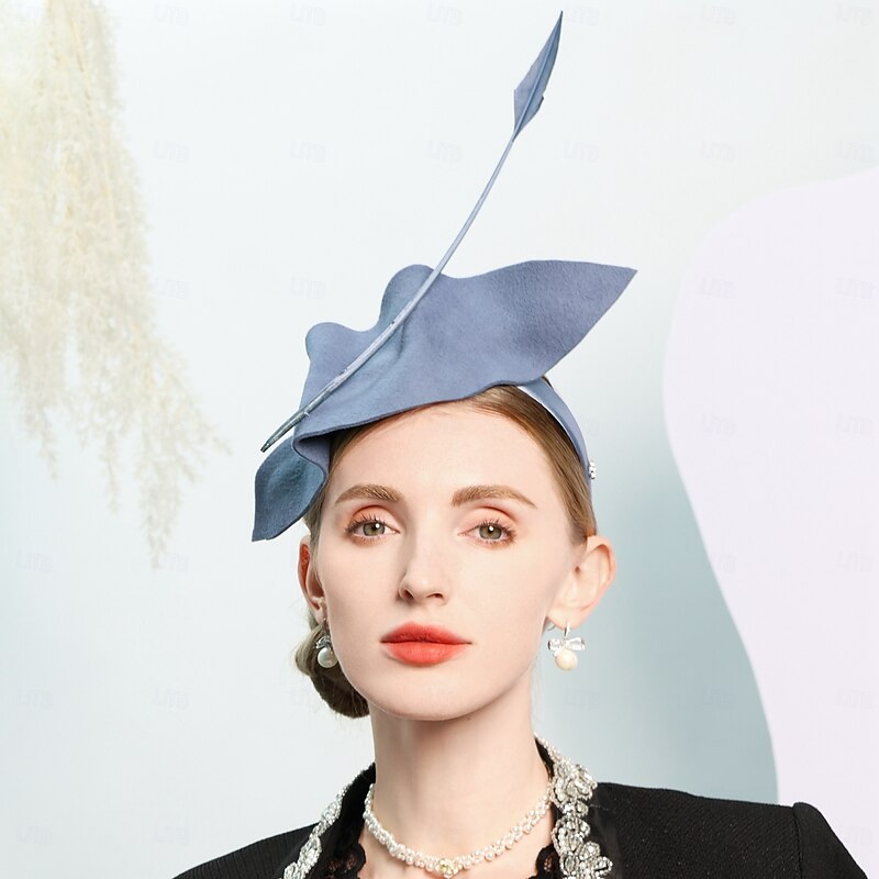 Headbands 100% Wool Top Hat Wedding Cocktail Elegant Wedding With Feather Headpiece Headwear2