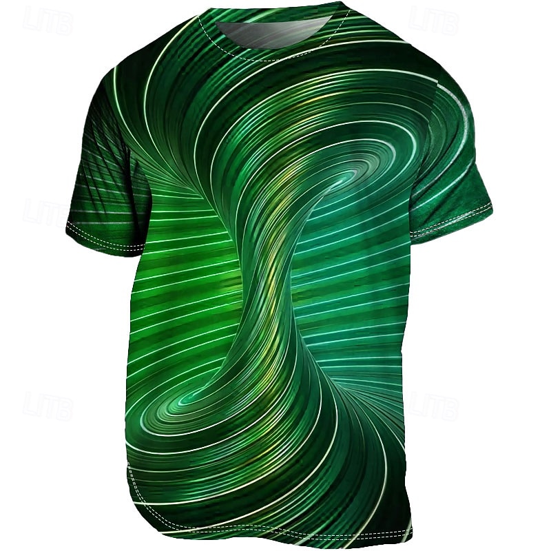 Men's T shirt Tee Tee Graphic Optical Illusion Crew Neck Clothing Apparel 3D Print Outdoor Casual Daily Sports Short Sleeve Print Vintage Fashion Designer4
