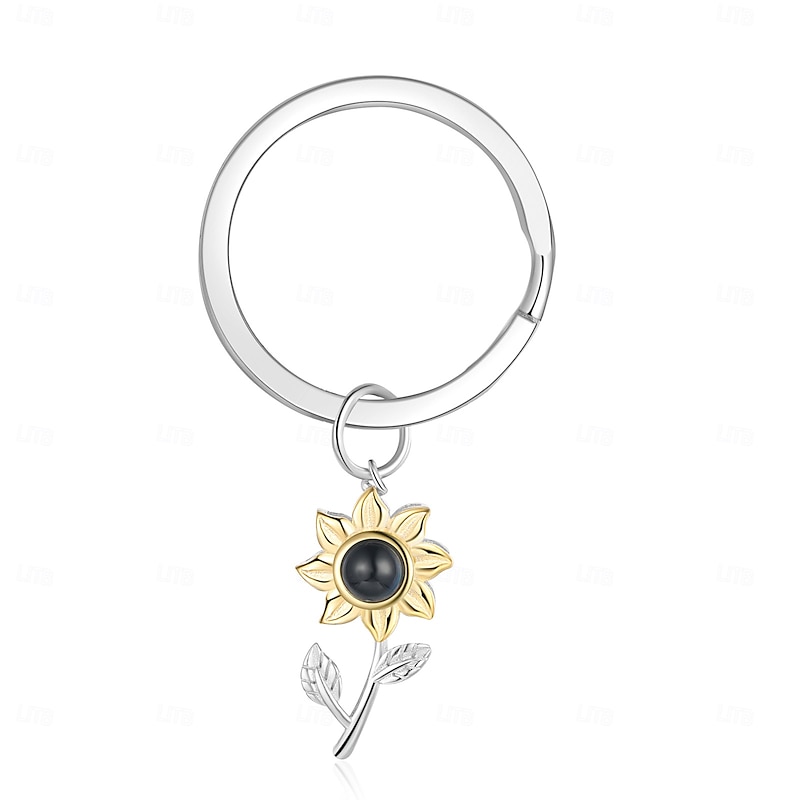 Personalized Sunflower Projection Keychain Custom Best Gift for Mom - Photo Keychain with Embedded Projection Stone, Romantic Wedding Gift for Her, Mother's Day Gift for Mom4