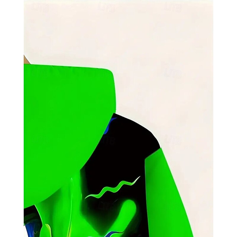 Boys 3D Graphic Ghost Hoodie Long Sleeve Spring Fall Fashion Streetwear Kids 4-12 Years Hooded Outdoor Casual Daily Regular Fit3