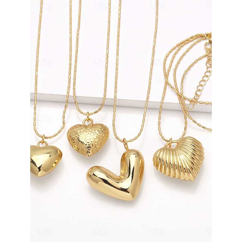 Necklace Copper Women's Fashion Cute Classic Heart Lovely Heart Shape Necklace For Daily Valentine's Day2