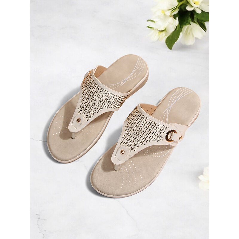 Women's Blue Rhinestone-Embellished Flip-Flop Sandals – Stylish and Comfortable Summer Footwear for Casual and Beach Wear3