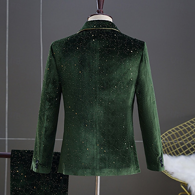 Retro Vintage Roaring 20s 1920s Outfits Suits & Blazers The Great Gatsby Gentleman Fancy Dress Men's Masquerade Party Event / Party Bachelorette Party Adults' Coat Pants2