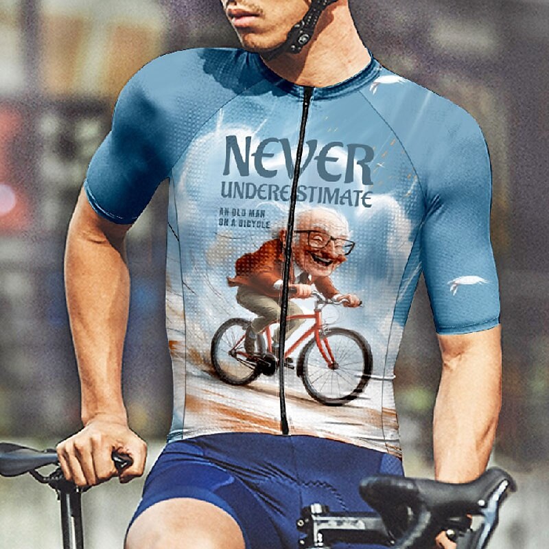 Men's Cycling Jersey Graphic Letter & Number Short Sleeve Bike Tee Tshirt Jersey with 3 Rear Pockets Mountain Bike MTB Quick Dry Anatomic Design Wicking Breathable Sports Black Yellow Blue Clothing4