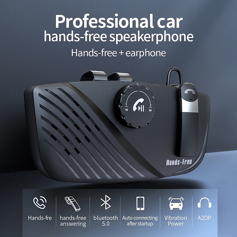 2 in 1 Sun Visor Wireless Speaker Siri loudspeaker Handsfree Speakerphone Bluetooth Car Kit Earphone