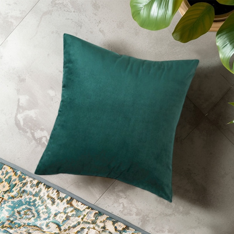 Decorative Toss Pillows 1 pcs Throw Pillow Covers Velvet Pillow Cover Solid Colored Modern Square Seamed Traditional Classic Pink Blue Sage Green Purple Yellow